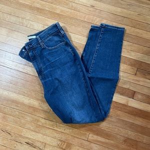 High rise skinny jeans.